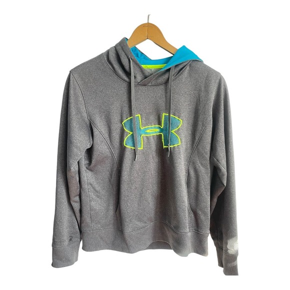 Under Armour Cold Gear Semi Fitted Big Logo Hoodie Sweatshirt Women's Size Large - Picture 3 of 6